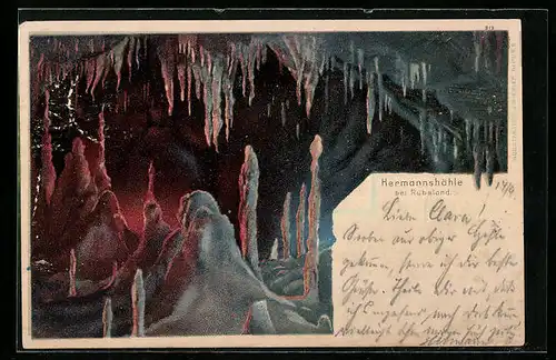 AK Inneres der Hermannshöhle bei Rübeland