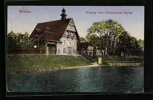 AK Breslau, Eingang zum Zoologischen Garten