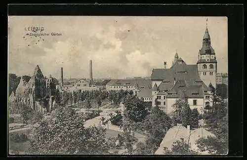 AK Leipzig, Blick auf den zoologischen Garten