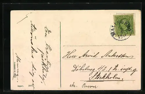 AK Osterhasen im Blütenwagen