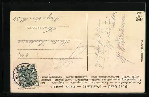 AK Osterküken spazieren aus dem Stall