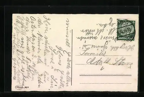 AK Osterhase zieht Karren mit Ostereiern