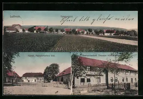 AK Luttrum, Gastwirtschaft Theodor Könnecker, Fürstl. Münstersches Gut, Totalansicht