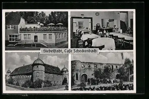 AK Giebelstadt, Cafe Scheckenbach, Schloss