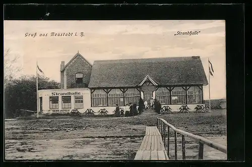 AK Neustadt i. H., Gasthaus Strandhalle