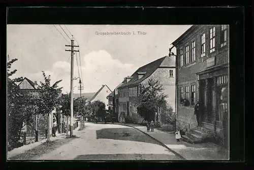 AK Grossbreitenbach i. Thür., Strassenpartie im Ort