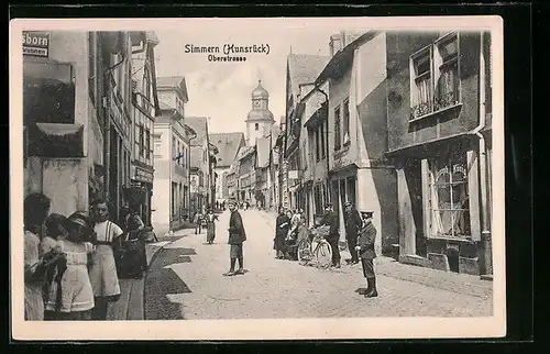 AK Simmern / Hunsrück, Oberstrassse mit Fussgängern