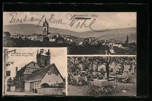 AK Rauenthal i. Rhg., Gasthaus zum Engel, Ortsansicht