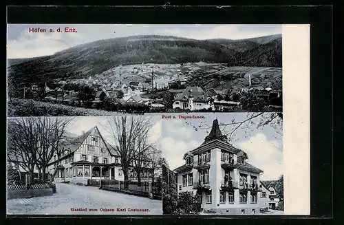 AK Höfen / Enz, Gasthof zum Ochsen, Post und Dependance