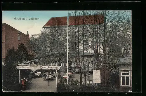 AK Vossloch, Biergarten v. Hotel u. Pension Otto Schärges