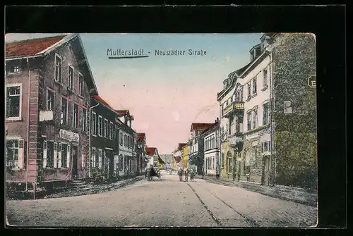 AK Mutterstadt, Neustädter Strasse mit Ballhaus