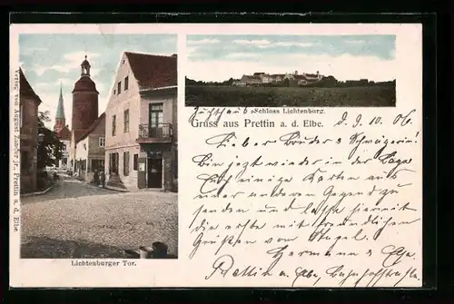 AK Prettin a. d. Elbe, Schloss Lichtenburg, Lichtenburger Tor