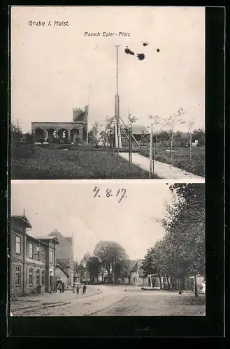 AK Grube i. Holst., Paasch Eyler-Platz, Strassenpartie