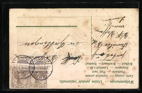 AK Jahreszahl 1906 mit Kleeblättern