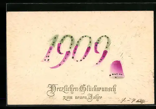AK Jahreszahl 1909 mit Glocke