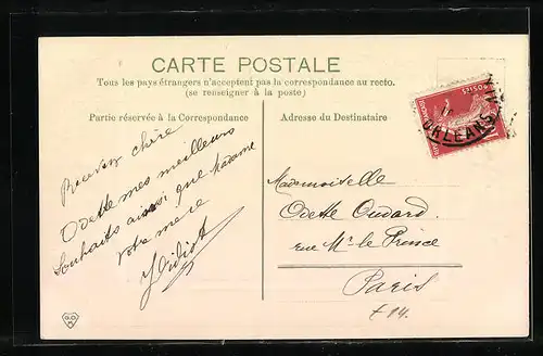 AK Winterlandschaft in Abendstimmung zu Neujahr