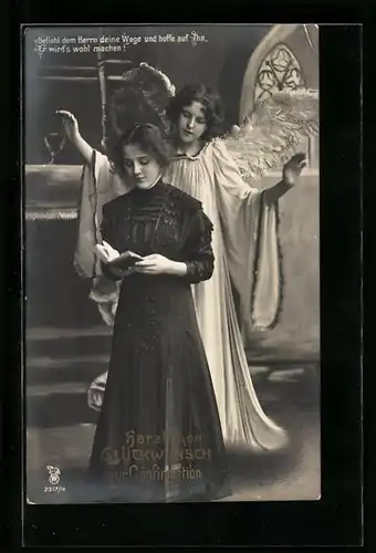 AK Schutzengel behütet Konfirmandin