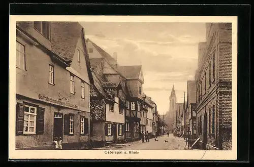 AK Osterspai, Strassenpartie am Gasthaus Müller