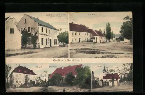 AK Kobershain, Gasthof zur guten Quelle, Rittergurt, Dorfstrasse