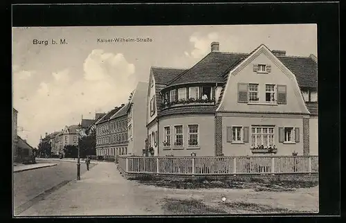 AK Burg b. M., Partie in der Kaiser-Wilhelm-Strasse