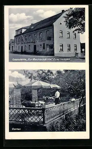 AK Eula, Gaststätte Zur Bachschänke, Garten