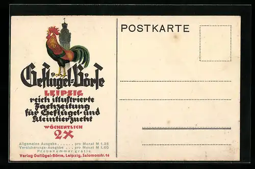 AK Zeitung Geflügel-Börte, Fachzeitung für Geflügel- und Kleintierzucht, Huhn