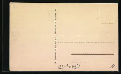 AK Delm, Strassenpartie mit Synagoge