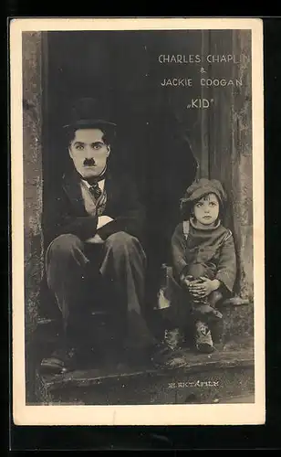 AK Schauspieler Charlie Chaplin und SchauspielerJackie Coogan
