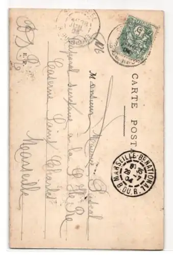 Glitzer-Perl-AK Nine de Pervenche, mit Glitzer-Perlen