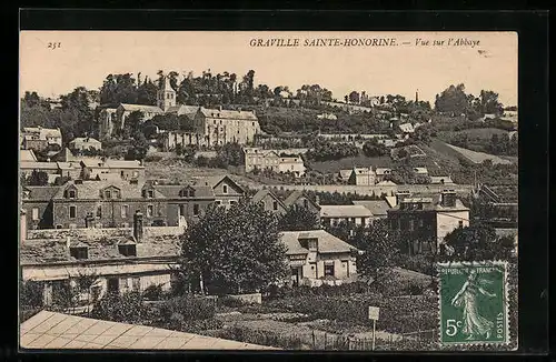 AK Graville Sainte-Honorine, Vue sur l`Abbaye