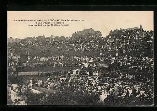 AK Lillebonne, Ruines du Theatre Romain, Une Representation d`une tragedie classique