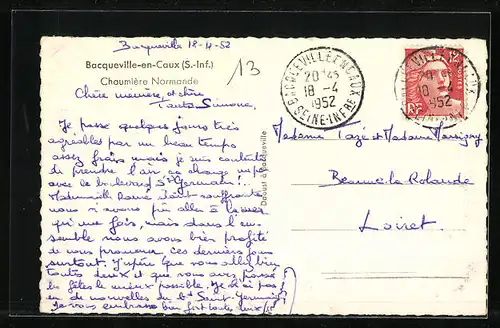 AK Bacqueville-en-Caux, Chaumière Normande