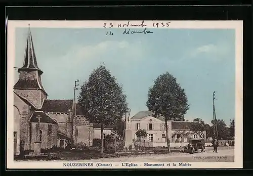 AK Nouzerines, L`Eglise, Monument et la Mairie