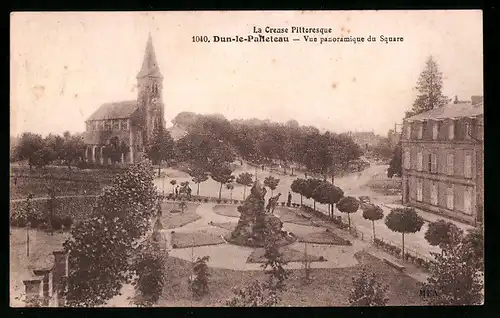 AK Dun-le-Palleteau, Vue panoramique du Square