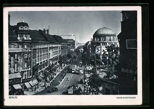 AK Berlin, Luftaufnahme der Saarlandstrasse
