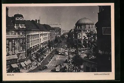 AK Berlin, Luftaufnahme der Saarlandstrasse