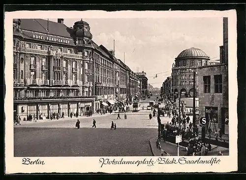 AK Berlin, Potsdamerplatz, Blick in die Saarlandstrasse, Strassenbahn
