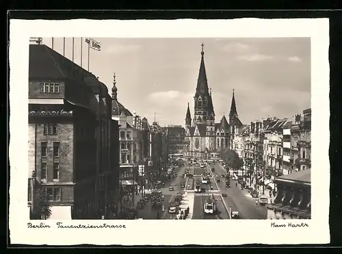 AK Berlin-Charlottenburg, Strassenbahnen in der Tauentzienstrasse