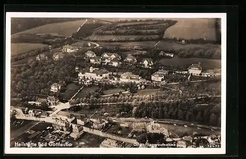 AK Bad Gottleuba, Die Heilstätte der Landesversicherungsanstalt Sachsen vom Flugzeug aus