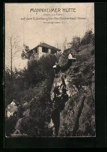 AK Oberflockenbach i. Odenw., Mannheimer Hütte auf dem Eichelberg