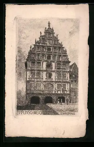 Künstler-AK Braunschweig, Vor dem Gewandhaus