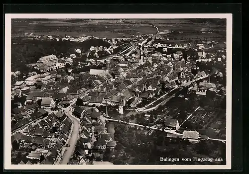 AK Balingen, Ortsansicht vom Flugzeug aus