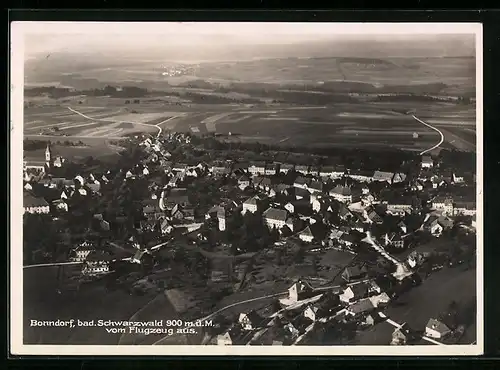 AK Bonndorf /bad. Schwarzwald, Ortsansicht vom Flugzeug aus