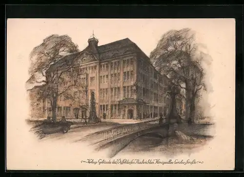 AK Düsseldorf, Verlags Gebäude der Düsseldorfer Nachrichten Königsallee Grabenstrasse