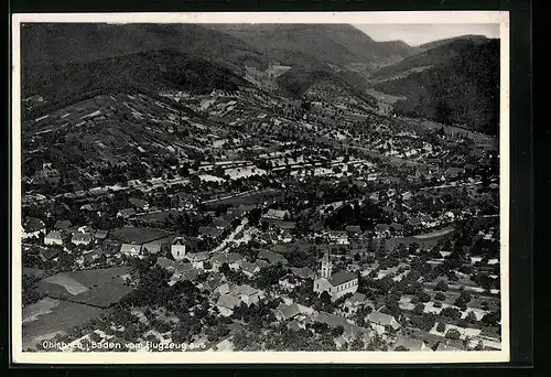 AK Ohlsbach i. Baden, Ortsansicht vom Flugzeug aus