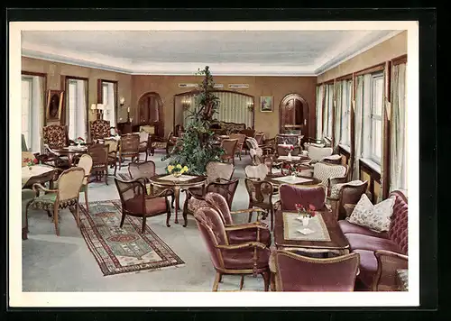 AK Rottach-Egern, Hotel Konditorei Jaedicke, Speisezimmer