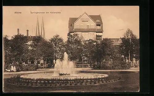 AK Hamburg-Altona, Springbrunnen am Kaiserplatz