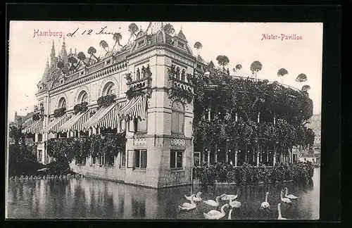 AK Hamburg-Neustadt, Partie am Alster-Pavillon