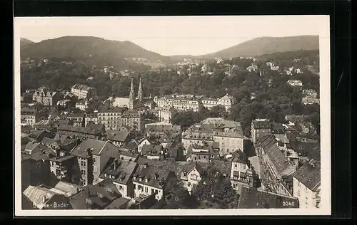 AK Baden-Baden, Ortsansicht aus der Vogelschau