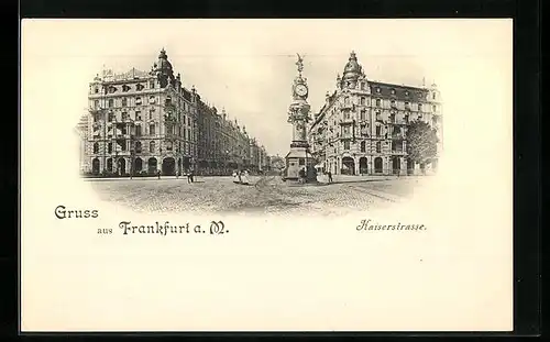 AK Frankfurt a. M., Blick in die Kaiserstrasse